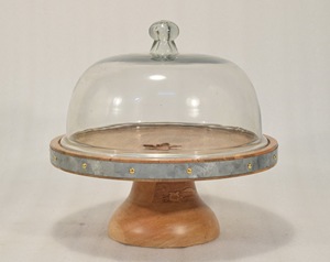 แท่นวางเค้กสไตล์ฐานพร้อมโดมอะคริลิคตกแต่งงานวันเกิดปาร์ตี้เค้กสไตล์คันทรี่ - Product Image 2