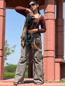 Nouveau Western fait à la main téléphone sac à main sac à main véritable fourrure de vachette usiné à la main sculpture sac à bandoulière petite taille sacs bracelet pochette sac à bandoulière - Product Image 5