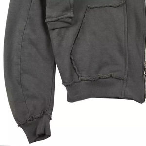 Sweat à capuche unisexe personnalisé en coton lourd à épaules tombantes, vintage, délavé, pour homme, 500 g/m², coupe ample, fermeture éclair, coupe courte, double processus Impex - Product Image 3