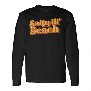 Camiseta Vintage Retro de los 70, Estilo Salty Lil' Beach, Linda Camiseta de Verano de Manga Larga para Vacaciones, Camiseta Promocional Linda Vintage Retro de los 70 - Product Image 2