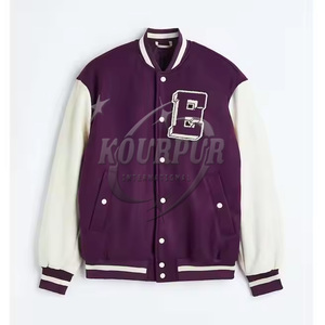 Haute qualité coton brodé poids lourd mode décontracté bouton vers le bas Bomber vestes hommes Varsity Baseball veste pour hommes - Product Image 1
