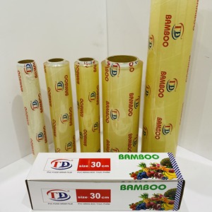 Prix bas Prêt à expédier Film alimentaire en PVC de haute qualité pour les aliments Film alimentaire en plastique Film alimentaire avec coupe Film étirable Wrap Anti-buée - Product Image 2