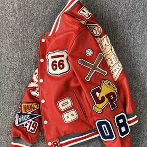 Blouson bombardier de baseball vintage personnalisé OEM pour hommes tissu de laine brodé en chenille veste universitaire de style université Letterman - Product Image 1