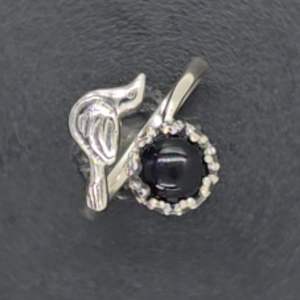 Anillo de Plata de Ley 925 de Lujo Pinnacle Jewels para Mujer, Hecho a Mano con Piedra Preciosa de Ónice Negro, para Uso Diario - Product Image 1