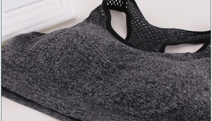 Buena calidad Super septiembre fitness bandeau activo suave correas de hombro anchas gimnasio acanalado mujeres damas Sujetador deportivo logotipo personalizado C - Product Image 2