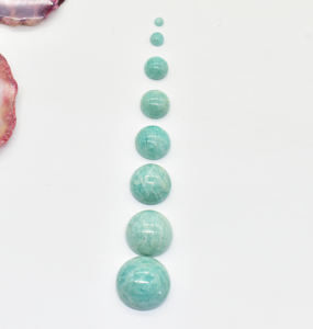 Amazonita natural cabujones de piedras preciosas sueltas 13 mm cabujón redondo verde amazonita peruana para joyería y artesanía - Product Image 4