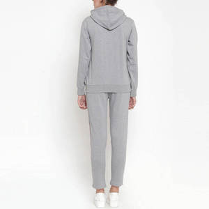 Premium Quality 100% Cotton Knitting Women Long Two Piece Solid Color Tracksuit - Product Image 6