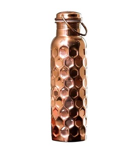 Dernière arrivée bouteille en cuivre bouteille de conception unique en cuivre pur pour les avantages pour la santé de la salle de sport de bureau échantillon gratuit. - Product Image 1