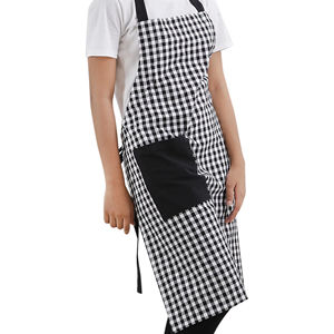 100% coton teint en fil sans manches bavoir tablier rouge à carreaux lin ménage nettoyage cuisine utilisation Restaurant personnalisé en gros Minimum - Product Image 1