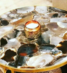 Sceau en agate poli artisanal, décoration de luxe pour la maison, motif floral religieux, résine, couleur personnalisée, haute qualité, pour table - Product Image 2