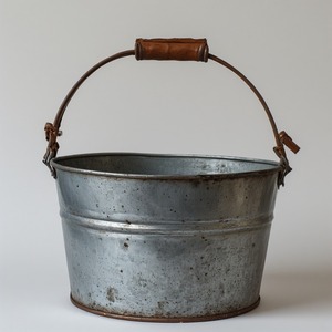 Maceta decorativa de cuero galvanizado en acabado rústico antiguo artesanal hecho a mano que ofrece acento decorativo para interiores - Product Image 1