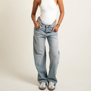 Jeans Rectos Deslavados Personalizados, 100% Algodón, Calidad Premium, Corte Holgado, Estilo Urbano, Venta al Por Mayor - Product Image 3