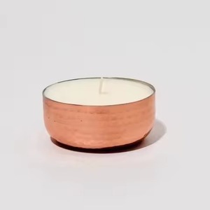 Juego de tarros de vela de cobre de forma redonda de diseño simple de 3 contenedores de vela de cobre de diferentes tamaños para uso en fiestas de bodas - Product Image 5