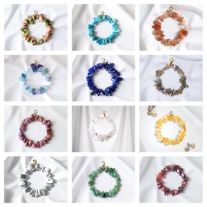 Aro redondo de cornalina, alambre de oro envuelto, chips sin cortar, cuentas de piedras preciosas para suministros de joyería DIY - Product Image 2