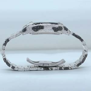 นาฬิกาสแตนเลสประดับเพชรหรูหราพร้อมนาฬิกาฮิปฮอปสุดเท่สำหรับผู้ชายเพิ่มความคมชัดระดับ VVS เพชร - Product Image 5