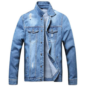 Vestes en jean OEM pour hommes Manteaux en jean bleu à la mode Vente en gros Fabricant avec étiquette personnalisée Usine d'approvisionnement en vrac - Product Image 1