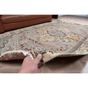 5.5x8.9 ft Vintage Rug, Turkish Rug, <b>Brown</b> Solid <b>Wool</b> Rug - Product Image 3