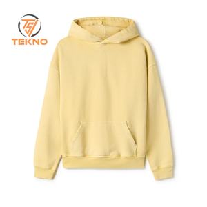 Professionnel en gros 600gsm broderie coton pull à capuche Vintage mode coupe ample confortable sweatshrits avec poche kangourou - Product Image 4