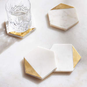 Modern Luxury <b>Marble</b> <b>Coasters</b> Round Shape White <b>Marble</b> Color Stone Mats Pads Eco-Friendly Good Quality Personalized Faizacraft - Product Image 3