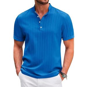 Chemises d'affaires unies pour hommes grandes tailles, nouveau style, à manches courtes, décontractées, séchage rapide, respirantes pour l'été et l'extérieur – Meilleures ventes - Product Image 1