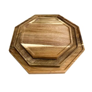 ชุดถาดชาแปดเหลี่ยมไม้กระถินเทศเนื้อแข็ง Furaka 3 ชิ้น ถาดเสิร์ฟชีส กาแฟ เป็นมิตรกับสิ่งแวดล้อม สำหรับโรงแรม ร้านอาหาร ห้องครัว ห้องรับประทานอาหาร - Product Image 4