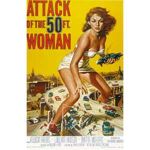 Póster de Mujer Atacante de 50 Pies, Poliéster Duradero, Impresión Offset y Digital, Estilo Colgante para Uso Decorativo - Product Image 1