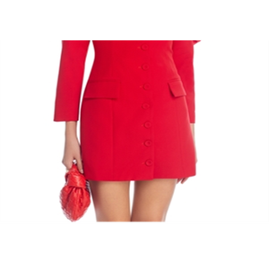 Mini abito tubino rosso Lucy Paris con design a rosetta e spalle scoperte - Product Image 3