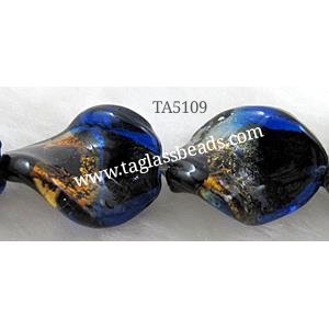 Perles de verre au chalumeau dichromatique de haute qualité 20x30mm avec torsion en feuille d'or disponibles à bas prix - Product Image 2