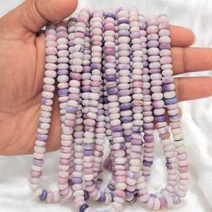 Perles de pierre de rondelle lisse d'opale de lavande naturelle 6mm-9mm brins de pierres précieuses en vrac pour la fabrication de bijoux en vrac approvisionnement en gros Inde - Product Image 2