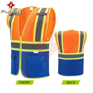 Chaleco de Trabajo Reflectante de Alta Visibilidad, Impermeable, con Múltiples Bolsillos, ANSI Clase 1, para Hombre, con Logotipo Personalizado (Poliéster/Algodón) - Product Image 4