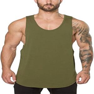 Hot Men's Gym Shirts Singlets 100% Ropa deportiva de algodón con impresión digital para Fitness - Product Image 3