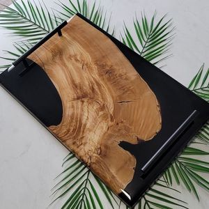 High Quality <b>Epoxy</b> Resin Tray for Food Serving Wood Tray <b>Epoxy</b> <b>Floor</b> <b>Coating</b> Modern Design Square Round <b>Epoxy</b> Wood Resin Table - Product Image 2