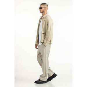 Vestes décontractées vintage d'automne à col montant, fermeture éclair, revêtement imperméable, polyester teint MN-JKT-WS25-051 Coupe régulière - Product Image 3