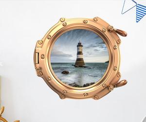 Tema decoración extraíble Venta caliente latón antiguo ojo de buey náutico decoración de pared marítima-ventana - Product Image 2