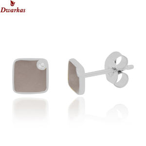 Simplicidad joyería fina plata esterlina 925 Topacio blanco esmalte Stud pendientes Simple diseño clásico boda fiesta directo - Product Image 4