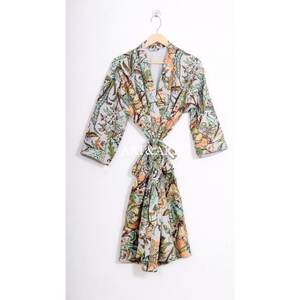 Robe Kimono Vintage à Imprimé Floral pour Femmes, Veste d'été Casual à Ouverture Frontale avec Dentelle, 100% Coton Respirant et Séchage Rapide - Product Image 4