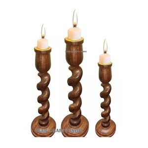 Vente en gros de bougeoir en bois personnalisé avec peinture sur pied pour la maison et le restaurant, centres de table de décoration de mariage fabriqués à la main - Product Image 3