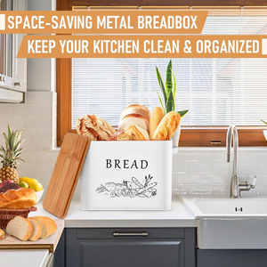 Large White Bread <b>Box</b> <b>for</b> Kitchen Countertop, Bread Storage Container, Breadbox, Bread Container, Bread Keeper, Bread Holder - Product Image 6