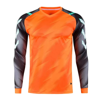 Camiseta de Fútbol para Hombre con Protección de Esponja en los Codos, Uniforme de Portero Transpirable de Poliéster/Algodón Estampado para Entrenamiento de Fútbol