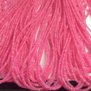 3mm 4mm 5mm Natural Baby Neon Pink Ethiopian Opal Smooth Rondelle Gemstone Beads Strands for Jewelry Making Semi Precious Stone - Product Image 4