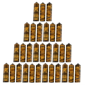 Torres de ojo de tigre natural, puntas de cristal pulidas de 0-2 pulgadas, piedras preciosas sueltas para fabricación de joyas a granel, venta al por mayor - Product Image 1