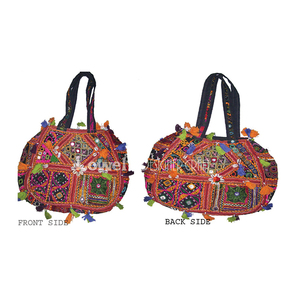 Bolso de mano Banjara con estilo bohemio de gran capacidad de algodón étnico colorido bordado espejo trabajo cremallera portátil para fiestas - Product Image 1
