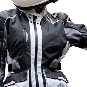 Chaqueta de moto de aspecto informal, cuello levantado, cremallera frontal, ropa de seguridad, manga larga, chaquetas de poliéster transpirables para motocicleta - Product Image 5