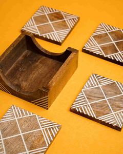 High Quality Square Wooden <b>Coaster</b> Set of Four Piece Wholesale Promotion Personalized Coffee <b>Drink</b> <b>Coasters</b> - Product Image 2