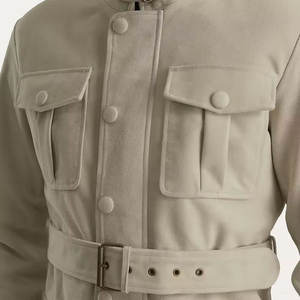 High Street Wear Abrigo de cuero de la mejor calidad para hombres Ropa de calle Abrigo de cuero de tela suave para hombres - Product Image 5