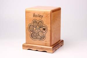 Wood Pet Urn <b>For</b> <b>Ashes</b> Dog Cat <b>Box</b> Personalized Cremation Casket Engraved Bespoke Small Medium Large - Product Image 6