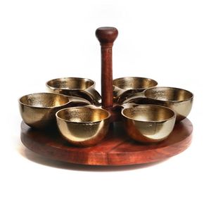 Cuenco de aluminio dorado para servir alimentos, decoración de mesa, dátiles, cuencos de frutas secas de Chocolate, Ideal para cenar en casa - Product Image 4