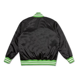 Veste de baseball personnalisée en soie brodée par le collège pour hommes, vêtements de sport boutonnés, veste universitaire en satin pour hommes - Product Image 2