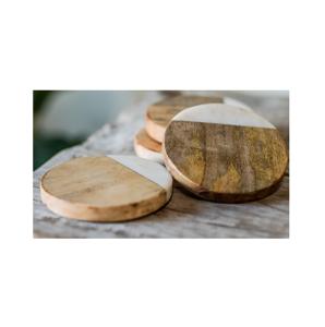 Artisanat indien Dessous de verre en résine en bois Design moderne pour la maison Table décorative thé café sous-verres forme ronde meilleure vente - Product Image 5