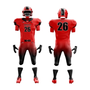 Custom <b>Red</b> Black American Football Uniform Men Team Jersey Pants Breathable Moisture-Wicking Tackle Twill Durable Front - Product Image 1